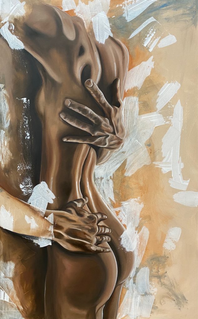 ill will plus hugs original oil painting by stina aleah