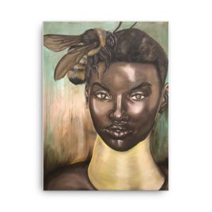 canvas print mockup of honey i love by stina aleah