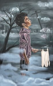 a childhood lost original oil painting by stina aleah